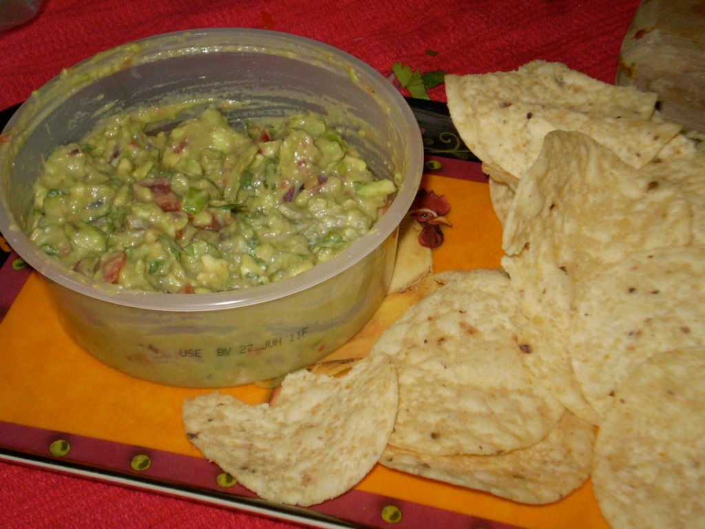 Guac and a Tray of Chips